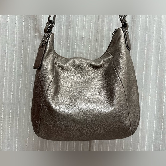 🔆Coach Kristen Metallic Bronze Leather Hobo Shoulder Bag Handbag Purse